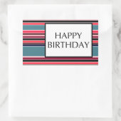 Geburtstag (wineStripes) Rechteckiger Aufkleber (Tasche)