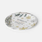 Geburtstag Winter Pappteller (Schrägansicht)