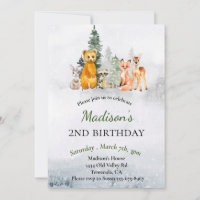 Geburtstag Winter Woodland Tiere Urlaub