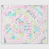 Geburtstag Word Cloud 50 Pink ID266 Geschenkpapier (Flach)