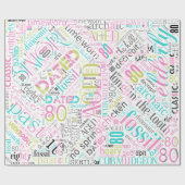 Geburtstag Word Cloud 80 Pink ID266 Geschenkpapier (Flach)