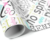 Geburtstag Word Cloud 80 Pink ID266 Geschenkpapier (Rolleneckpunkt)