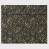 Geburtstag Word Cloud Grandpa Gold-ID276 Geschenkpapier (Flach)