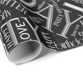 Geburtstag Word Cloud-Tochter Silver ID272 Geschenkpapier (Rolleneckpunkt)