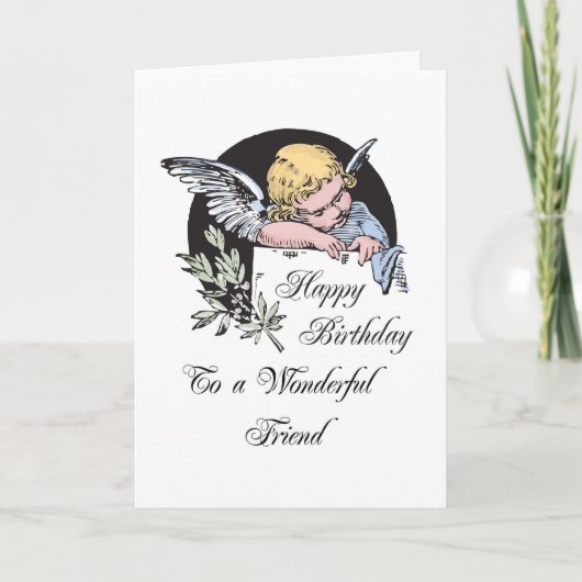 Geburtstag Wunderbarer Freund Vintager religiöser Karte (Vorderseite)