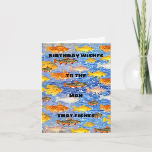 Geburtstag wünscht dem Mann, der fischen! Geburtst (Vorderseite)
