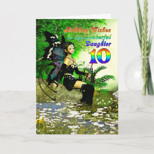 Geburtstag wünscht eine Tochter, 10 von einer Fee Karte