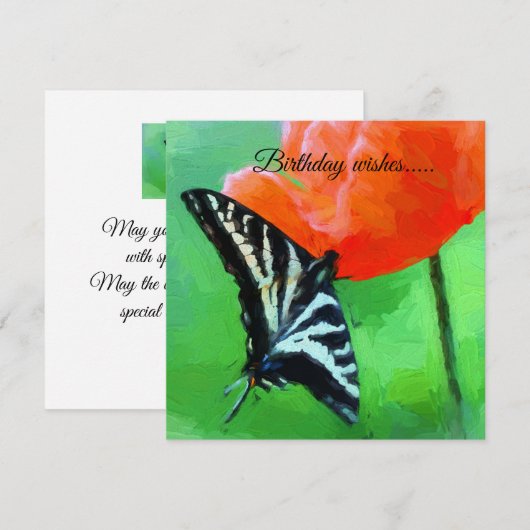 Geburtstag wünscht Flat Card (Vorne/Hinten)