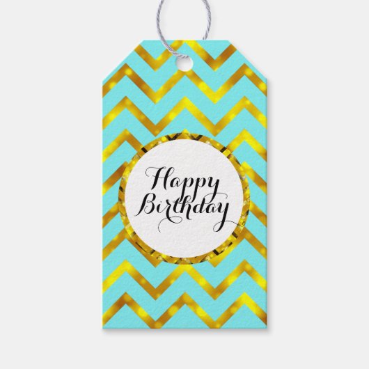 Geburtstag wünscht mädchenhaftes Gold personalisie Geschenkanhänger (Vorderseite)