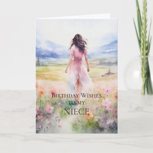 Geburtstag wünscht sich meine Nichte Karte (Vorderseite)