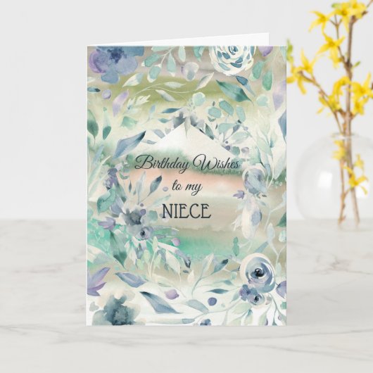 Geburtstag wünscht sich meine Nichte Karte (Gelbe Blume)