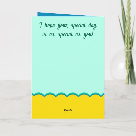 Geburtstag wünscht Tochter blau grün Karte (Rückseite)