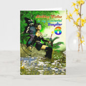 Geburtstag wünscht Tochteralter 6 von einer Fee Karte (Gelbe Blume)