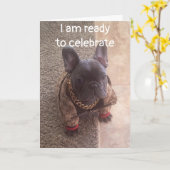 GEBURTSTAG WÜNSCHT VON EINEM COOLEN HUND KARTE (Gelbe Blume)