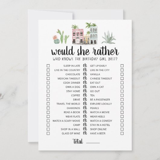 Geburtstag würde sie eher editierbare Spielkarte Einladung (Vorderseite)