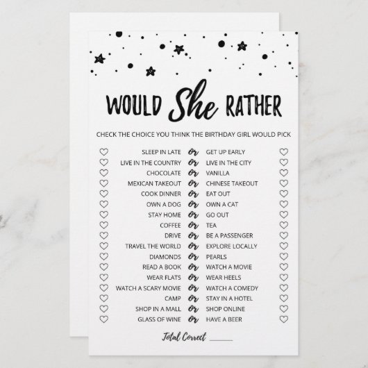 Geburtstag würde sie ein bearbeitbares Spiel (Vorne/Hinten)