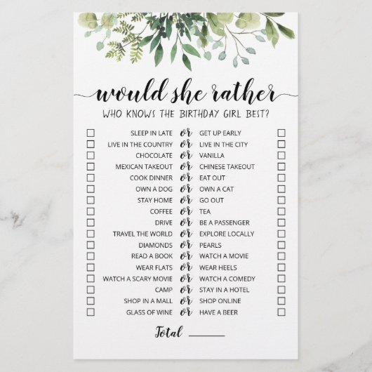 Geburtstag würde sie ein bearbeitbares Spiel (Vorderseite)