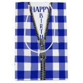 Geburtstag Zipper auf Buffalo Kariert Mittlere Geschenktüte (Vorderseite)