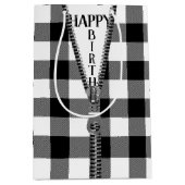 Geburtstag Zipper auf Buffalo Kariert Mittlere Geschenktüte (Vorderseite)