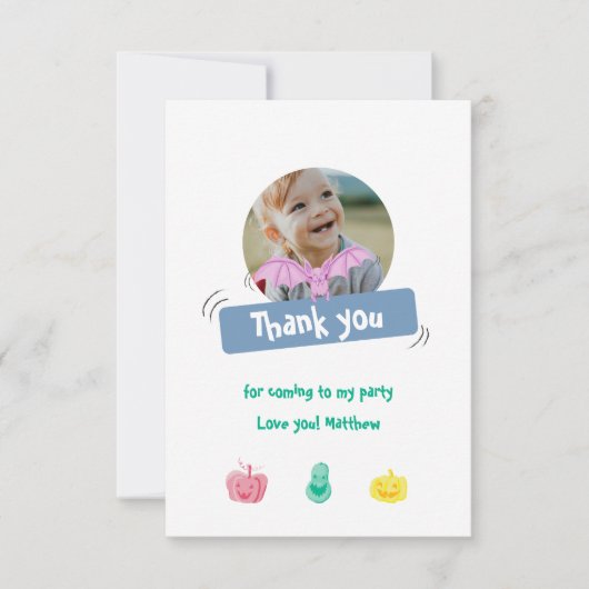 Geburtstag zu Halloween. Custom Dankeskarte (Vorderseite)