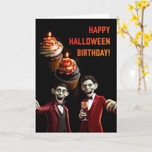 Geburtstag zu Halloween mit Cupcakes und Ghouls We Karte