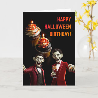 Geburtstag zu Halloween mit Cupcakes und Ghouls We Karte