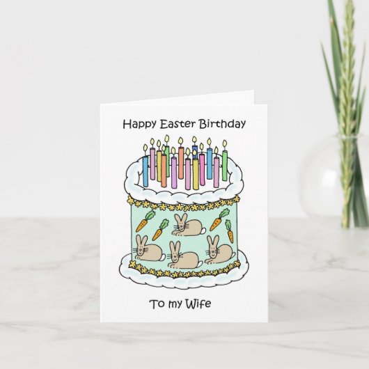 Geburtstag zu Ostern für Ehefrau Karte (Vorderseite)