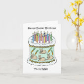 Geburtstag zu Ostern für Ehefrau Karte (Gelbe Blume)