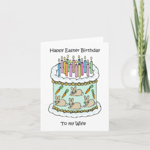 Geburtstag zu Ostern für Ehefrau Karte