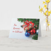 Geburtstag zu Weihnachten Das Doppelte der Feier Karte (Gelbe Blume)