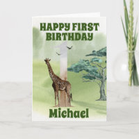Geburtstag Zuerst 1. Eins Safari Giraffe Afrika