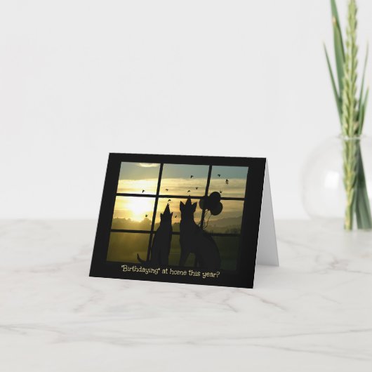 Geburtstag, Zuhause Corona Virus Funny Support Karte (Vorderseite)