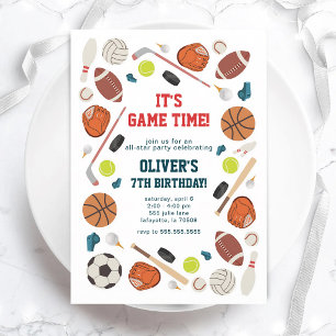 Geburtstag zum All-Star-Sportspiel Einladung