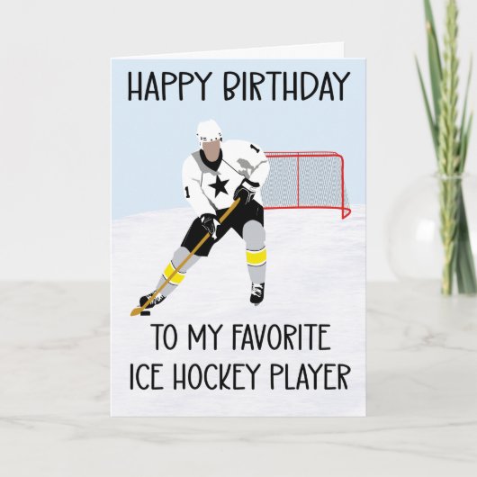 Geburtstag zum beliebten Eishockeyspieler Karte (Vorderseite)