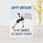 Geburtstag zum beliebten Eishockeyspieler Karte (Gelbe Blume)