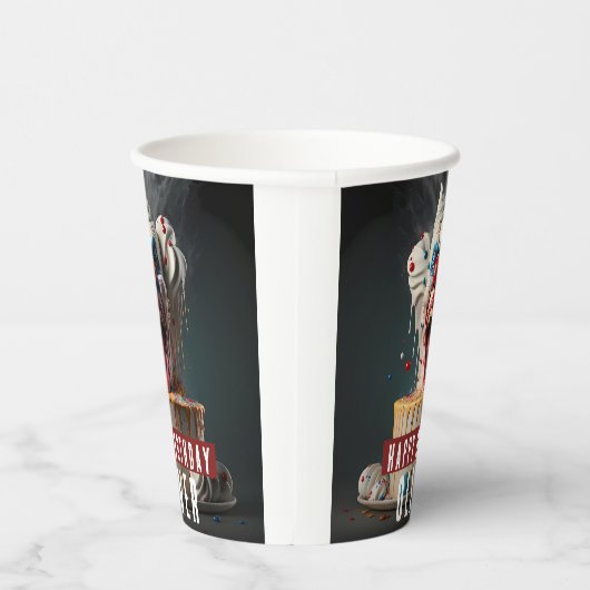 Geburtstag zum Thema beängstigend Clown Pappbecher (Rechts)