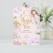 Geburtstag zum Thema "Blush pink" Dankeskarte (Stehend Vorderseite)