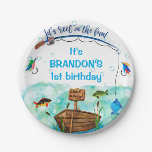 Geburtstag zum Thema Fischfang ohne Fischfang  Pappteller