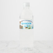 Geburtstag zum Thema Fischfang Wasserflaschenetikett (Vorderseite)