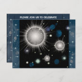 Geburtstag zum Thema Raumfahrt Einladung (Vorne/Hinten)