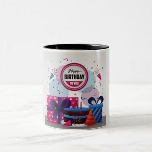 Geburtstag Zwei-Tone-Kaffee-Tasse Zweifarbige Tasse