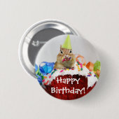 GeburtstagChipmunk Button (Vorne & Hinten)