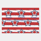 Geburtstage mit Uncle Sam Geschenkpapier Set (Vorderseite)