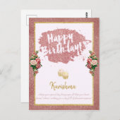 Geburtstage Persönliche Namensänderung Rose Gold C Postkarte (Vorne/Hinten)