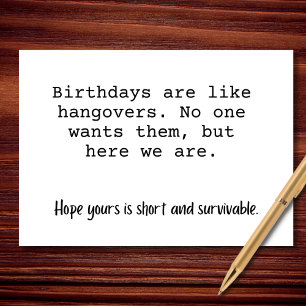 Geburtstage sind wie Hangovers Karte