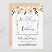 Geburtstage und blühende Geburt Einladung (Vorne/Hinten)