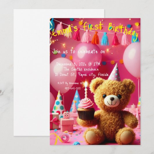 GEBURTSTAGLICHE EINLADUNG (Vorne/Hinten)