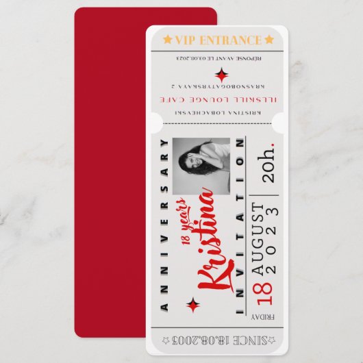 GEBURTSTAGLICHE EINLADUNG (Vorne/Hinten)