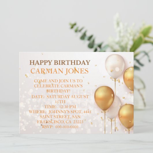 GEBURTSTAGLICHE EINLADUNG (Stehend Vorderseite)