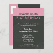 GEBURTSTAGLICHE EINLADUNG: dynamische, zentrierte Einladungspostkarte (Vorne/Hinten)